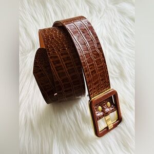 🇨🇦 Brave Leather Collection - Brown Croc Leather w Gold Accent MAKANI